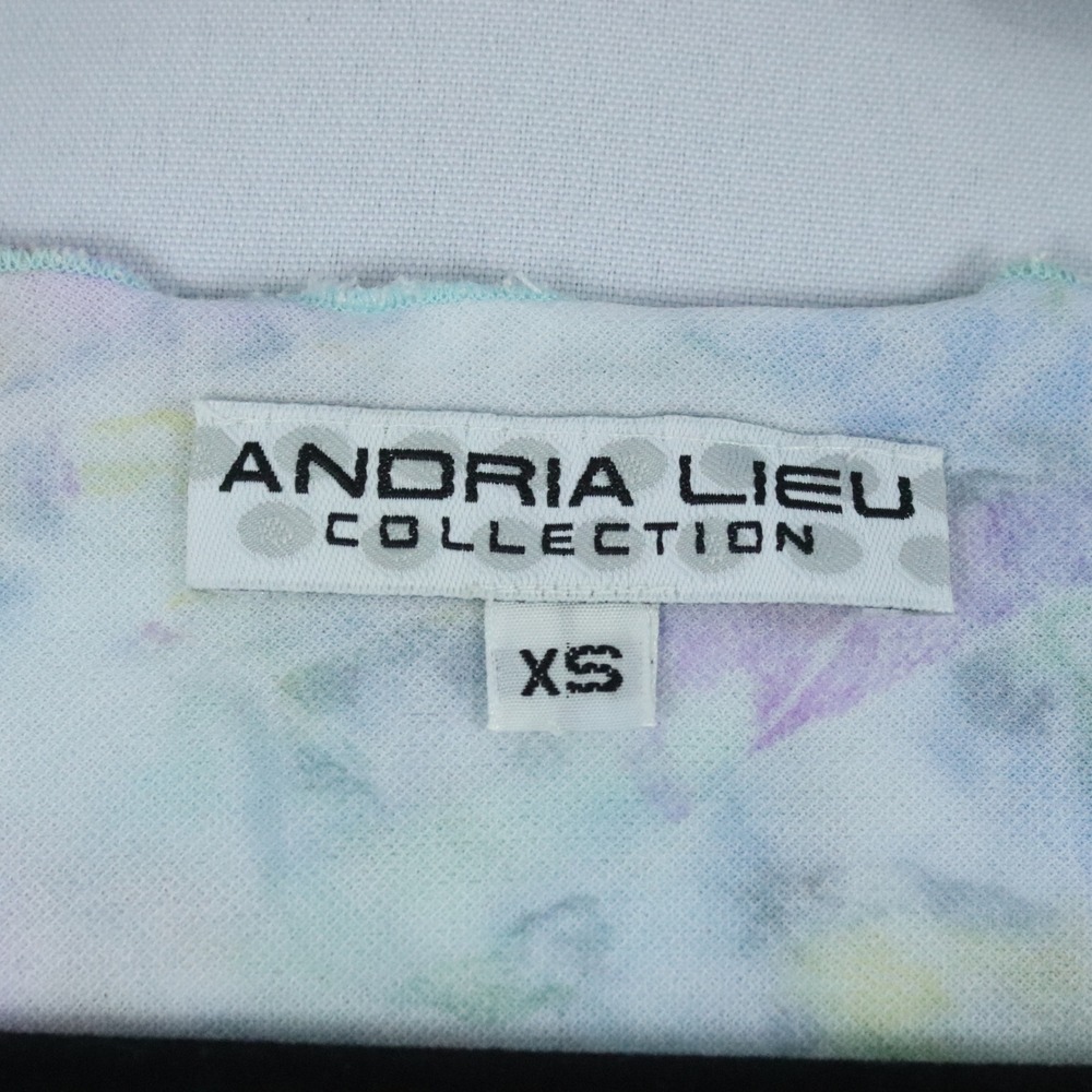 Y2K Andria Lieu Multicolor Pastel Watercolor Floral Lace Wrap Top Womens Sz XS - Picture 4 of 7